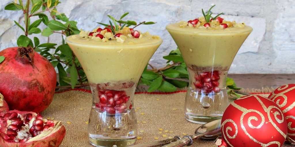 Crema di lenticchie gialle e melagrana