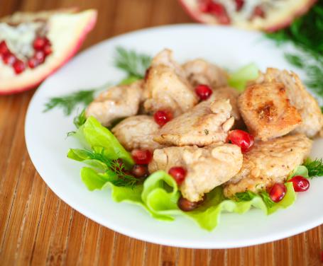 Bocconcini di pollo alla melagrana Bocconcini di pollo alla melagrana